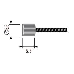 Câble souple universel à embout cylindrique de Ø: 5,5mm - Longueur totale : 2500mm Ø: 1,9mm